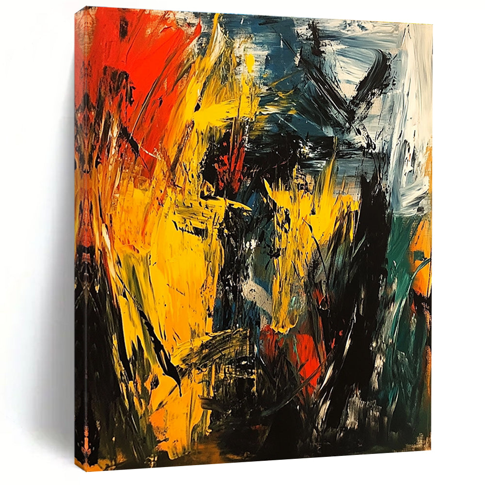 Fiery Color Burst Abstract Painting with Dynamic Energy WINK750