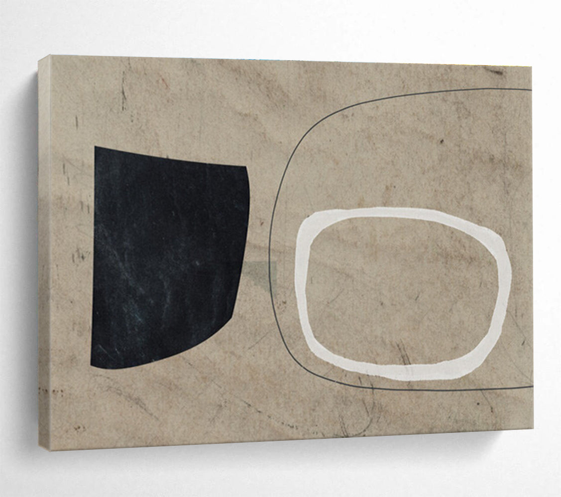 Black - White - Beige Abstract Painting for Timeless Interiors YHT113