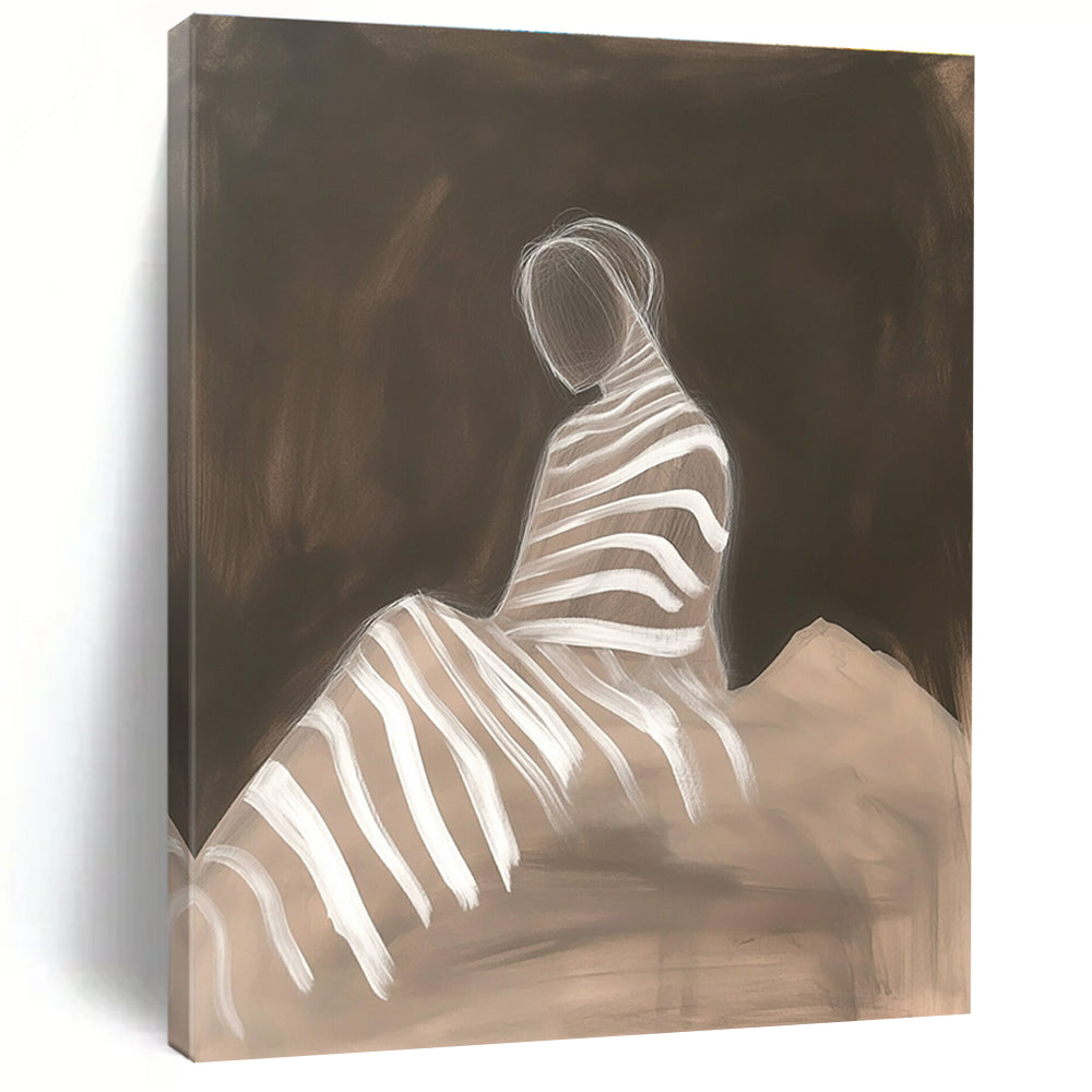 Striped Figure Abstract Painting for Modern Art Gallery Exhibits GAB1330