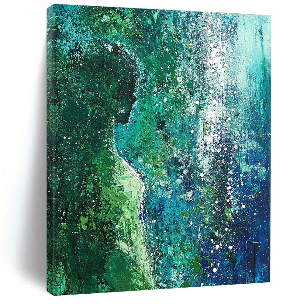 Hidden Figure in Green - Enigmatic Nature Abstract Art GAB0506