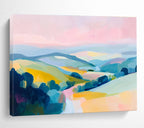 Pastel Mountain Landscape Abstract Painting with Soft Hues ABS288