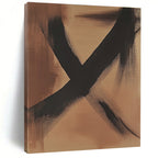 Minimalist Brown Black Abstract Painting with Subtle Impact WINK592