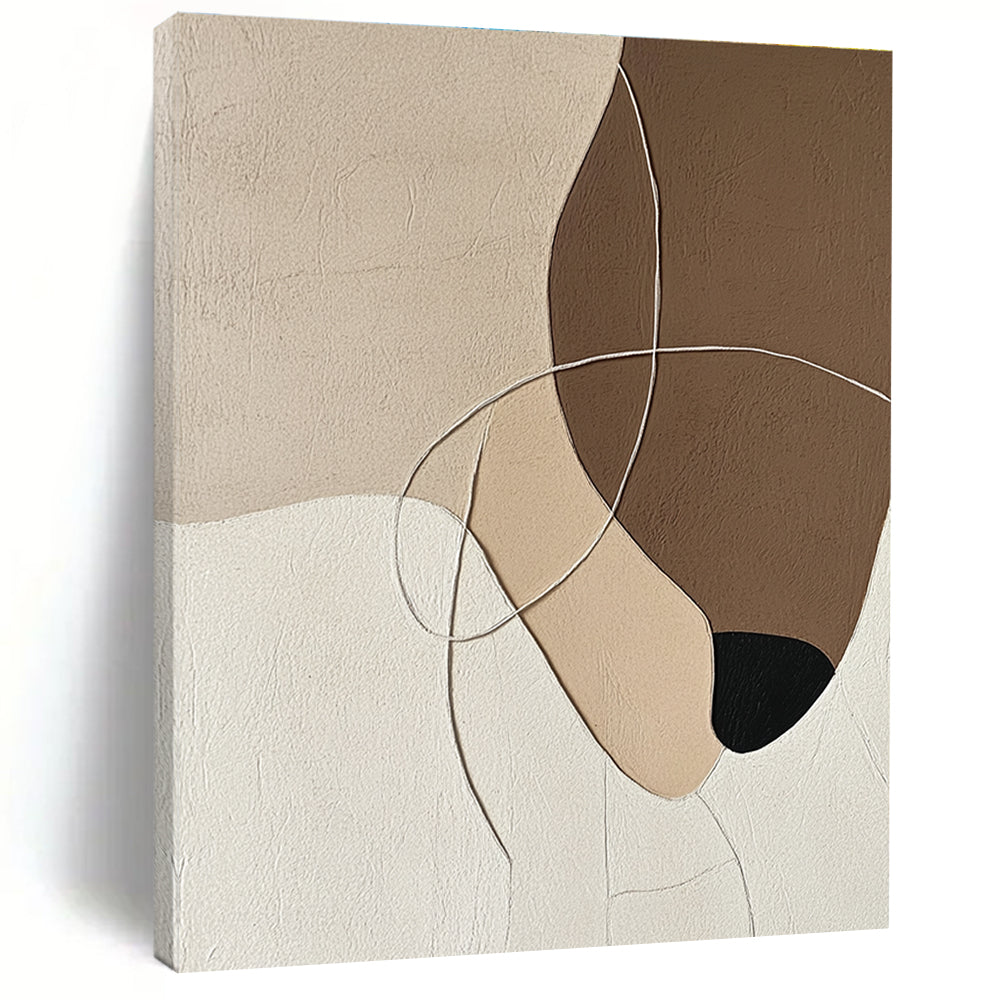 Neutral Shapes with Lines Abstract Painting with Calm Intricacy WINK149