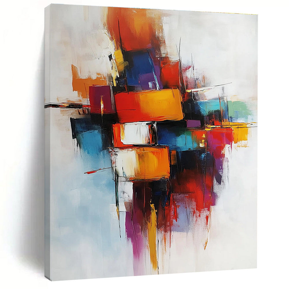 Colorful Block - Shaped Abstract Painting for Creative Studios GAB0886