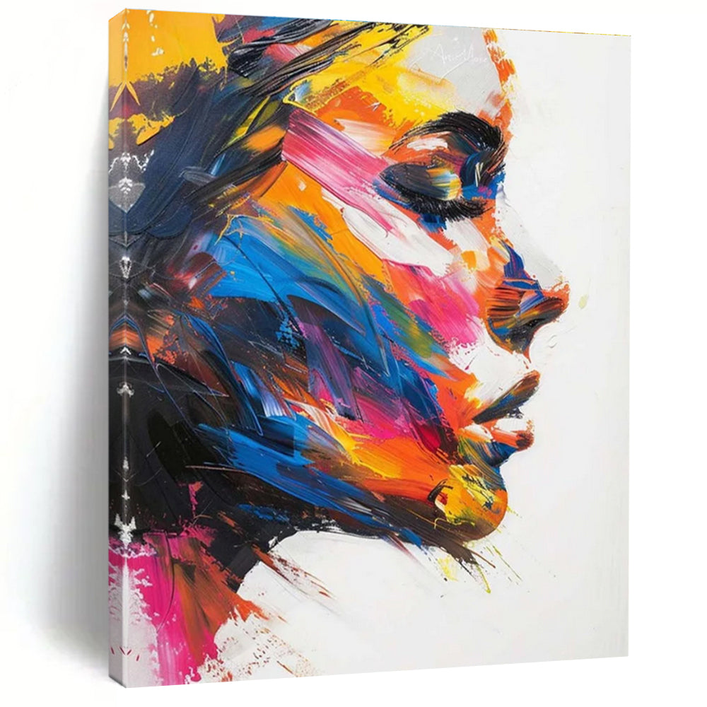 Colorful Portrait Abstract Painting for Creative Agency Meeting Rooms HENG089