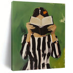 Woman Reading with Book - Intimate Narrative Abstract Painting GAB0417