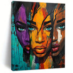 Colorful Portrait Triptych - Bold Figurative Abstract Art GAB0382