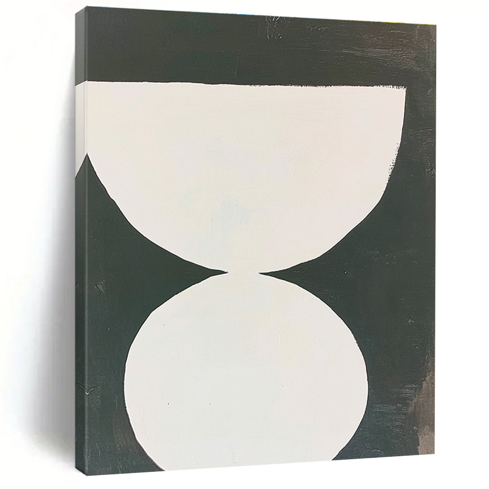 Black and White Hourglass - Monochromatic Geometric Art GAB0406