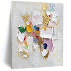 Colorful Collage Gold Abstract Painting with Playful Luxury WINK482
