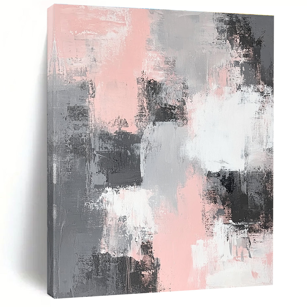 Pink and Gray Abstract Painting with Gentle Contrast WINK317