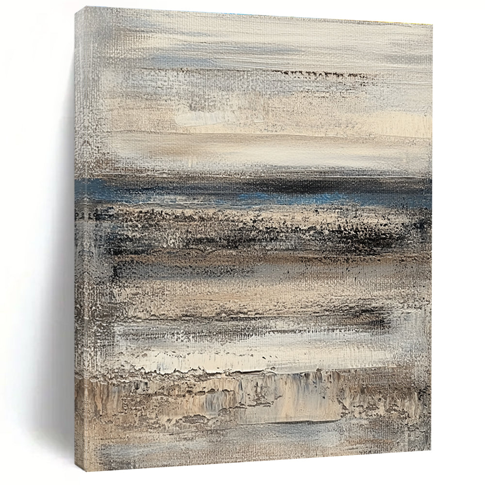 Gray and Blue Textured Layers Abstract Painting with Coastal Calm WINK285