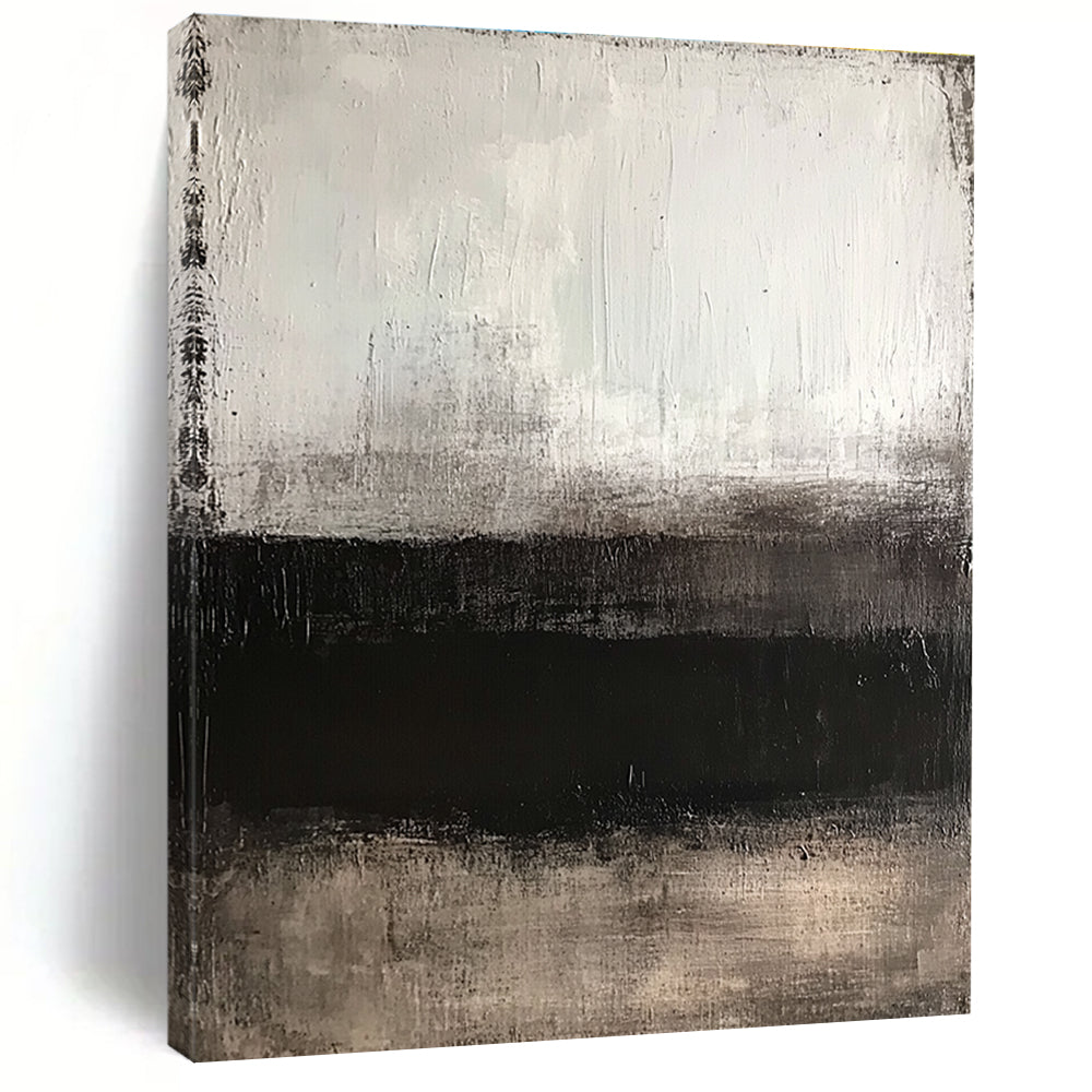 Gray Abstract Horizon Painting with Quiet Contemplation WINK362