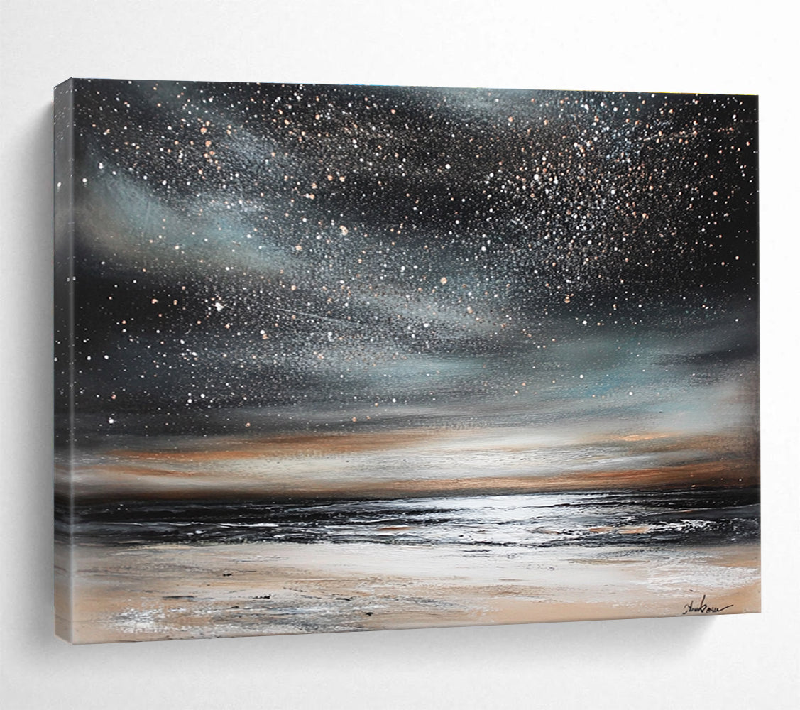 Star - Filled Night Sky Over Ocean  Enchanting Cosmos ABS120