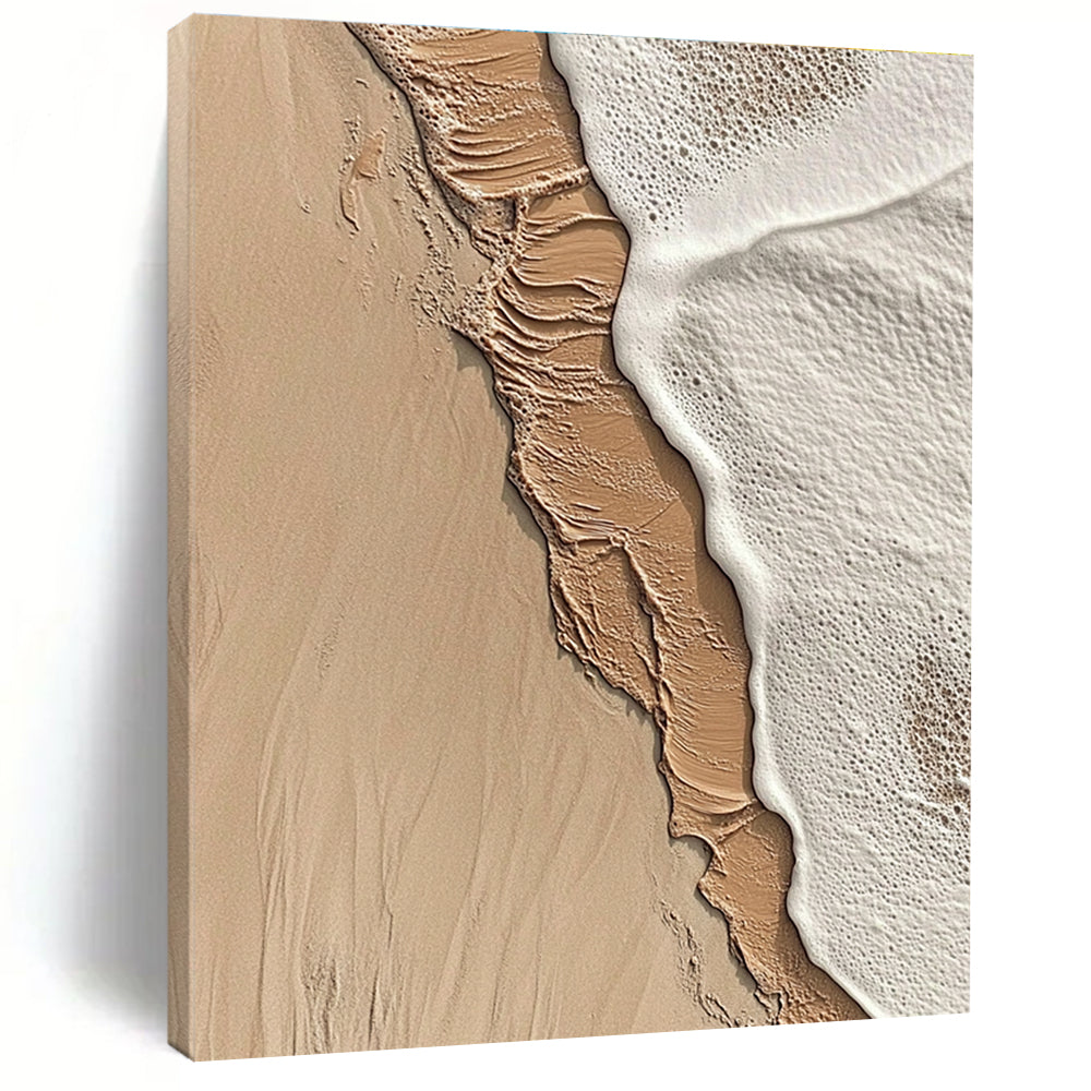 Beach Wave Textured Abstract Painting for Coastal Home Living Rooms GAB1333