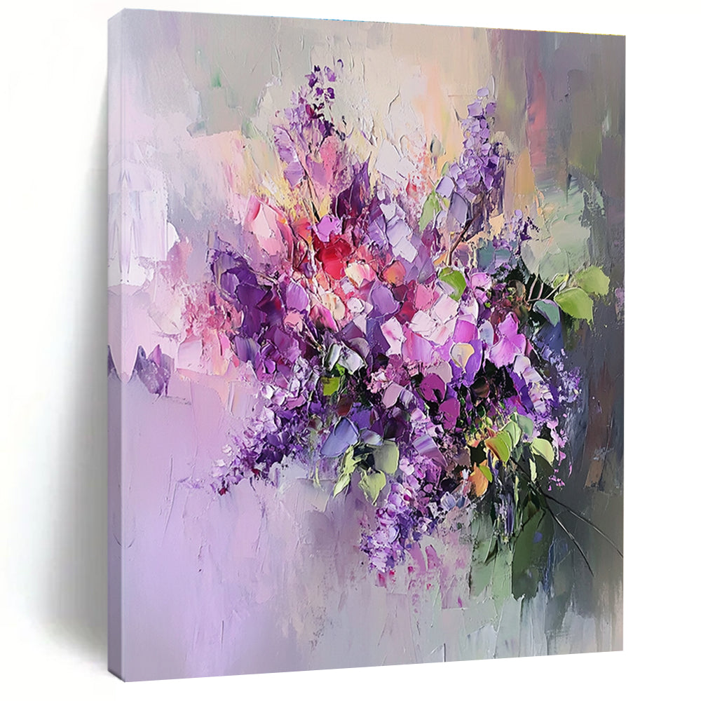 Colorful Flower Bouquet Abstract Painting with Textured Blooms GAB0045