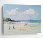 Beach Scene with Figures Abstract Painting with Casual Charm ABS596