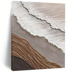 Layered Textile - Like Abstract in Neutral Tones Painting for Eclectic Interiors HENG344