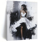 Elegant Woman in Dress Figurative Abstract Painting for Glamorous Interiors GAB1409