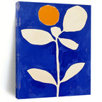 Minimalist Blue and White Flower Abstract Painting GAB0039