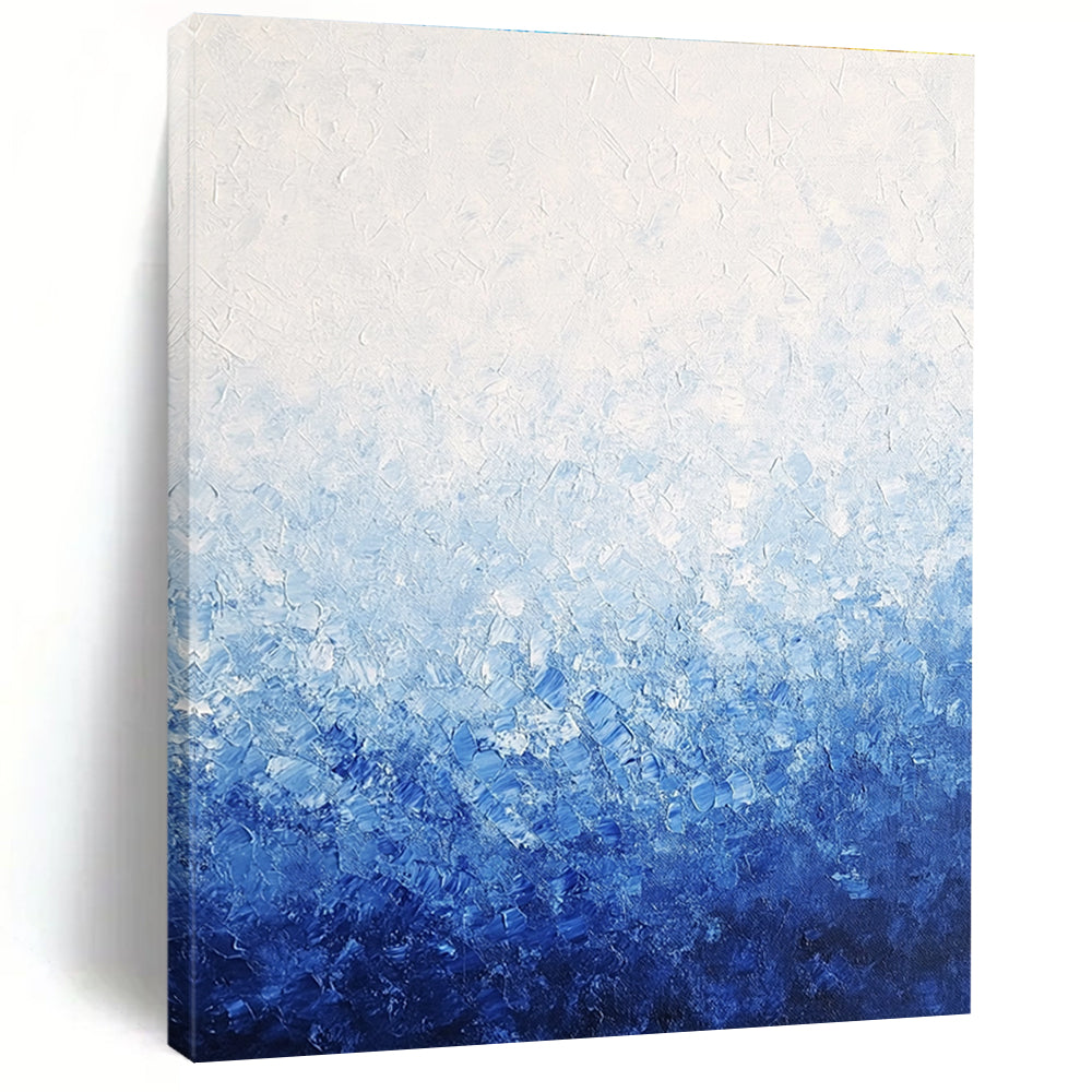 Blue Gradient Abstract Painting with Calming Depth WINK393