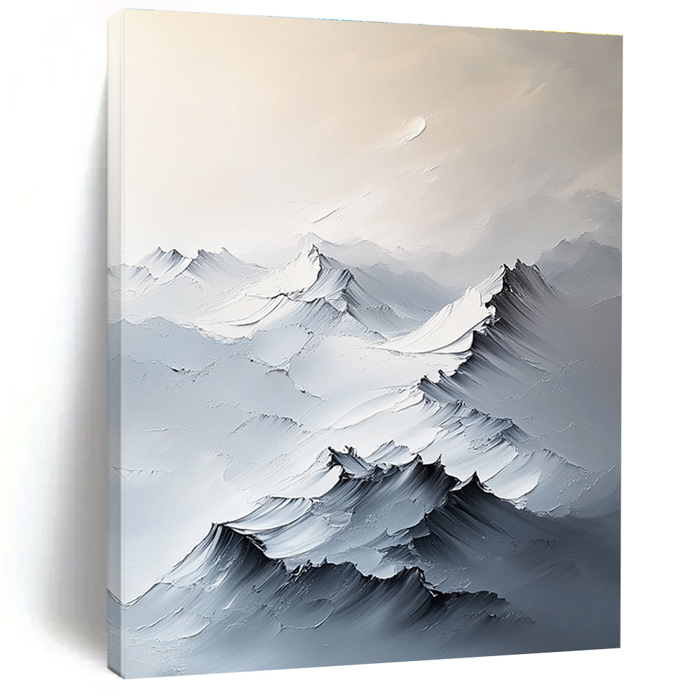 Textured Mountain Peaks Impasto Landscape Abstract Painting for Nature - Lovers’ Spaces GAB1541