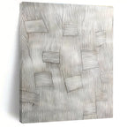 Black - White Line Abstract Painting with Geometric Patterns WINK868