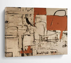 Red - Grey Abstract Painting for Bold Statements YHT098