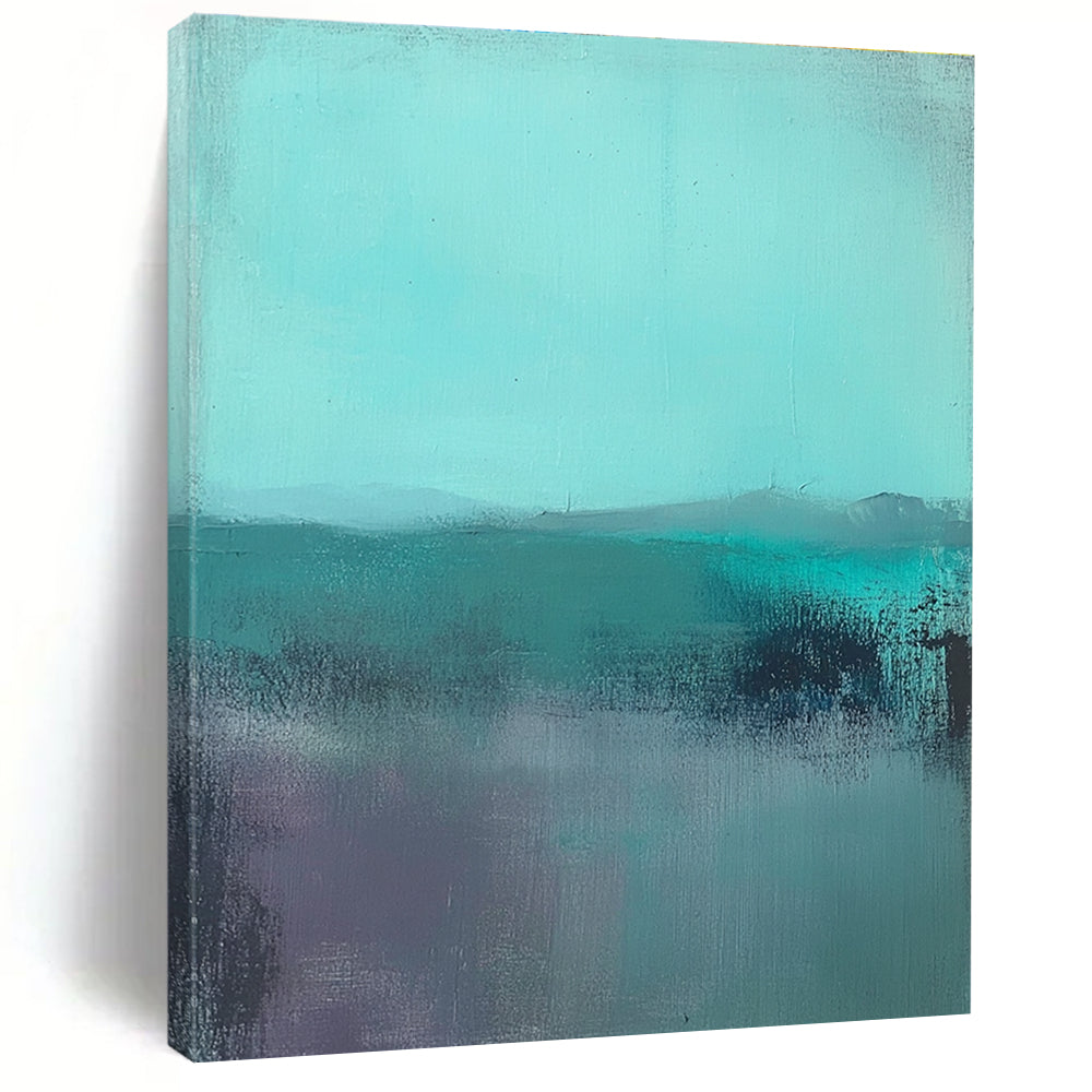 Turquoise Landscape Abstract Painting for Modern - Styled Living Rooms GAB1062