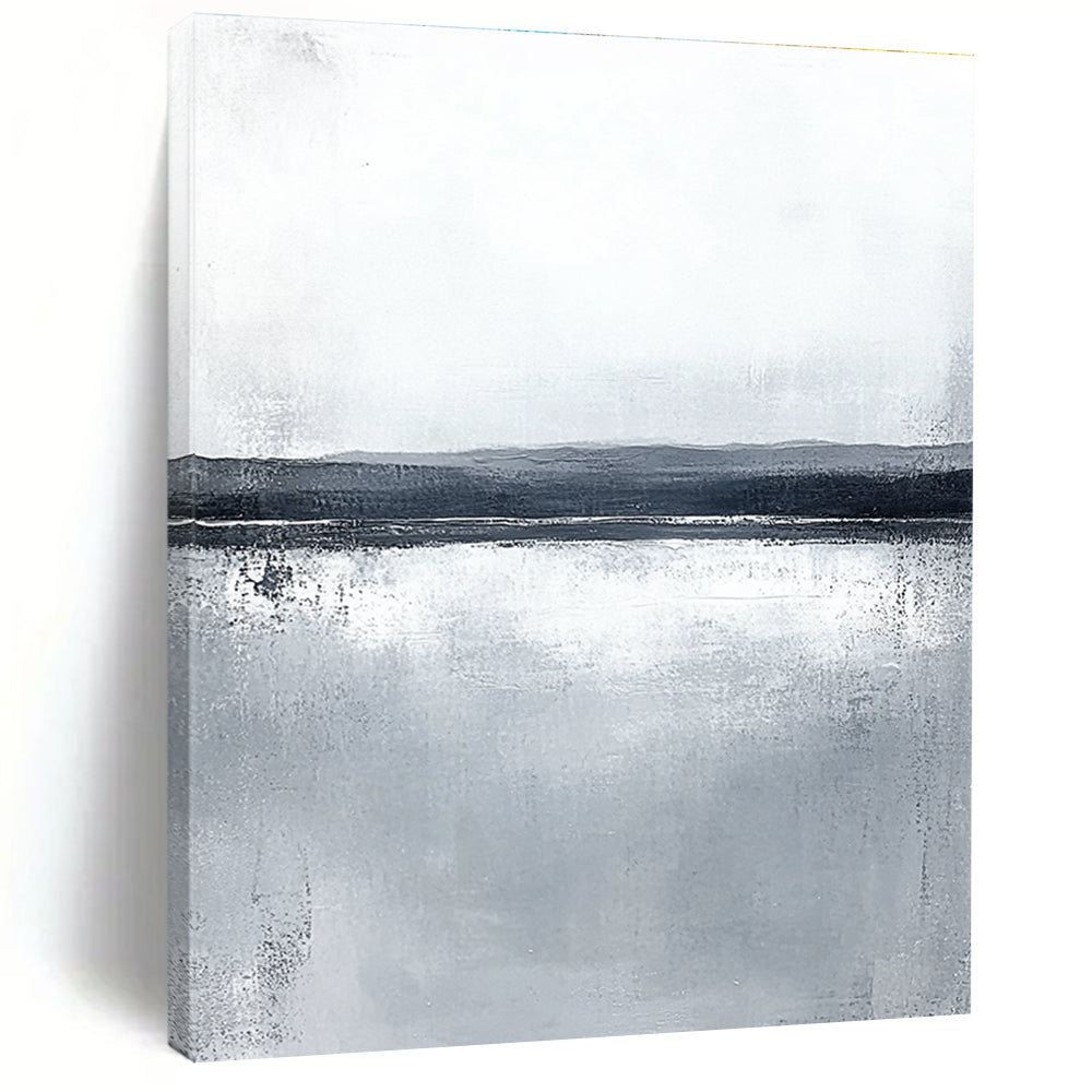 Monochrome Lake Abstract - Subtle Landscape Art GAB0556