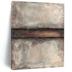 Gray and Brown Textured Divide Abstract Painting with Rustic Simplicity WINK038