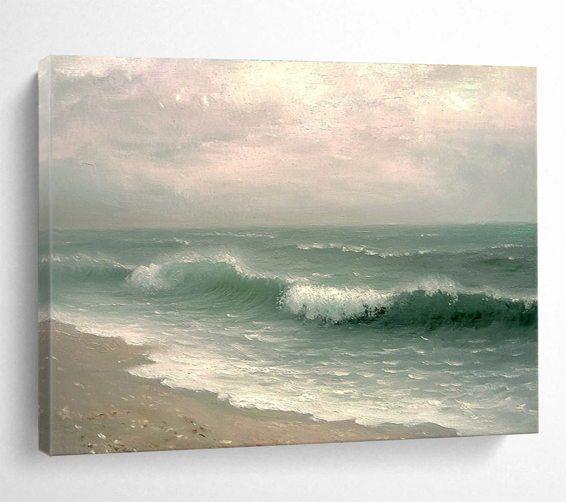 Realistic Sea Waves: Capturing Ocean’s Power and Grace Abstract Painting ABS156