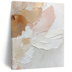 Textured Pink and Beige Flowers - Soft Botanical Abstract Painting GAB0478