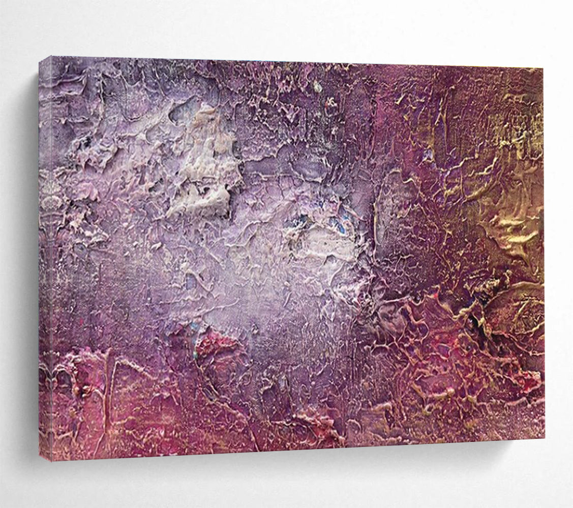Textured Purple Abstract Painting for Luxury Wine Bars YHT361