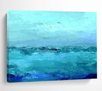 Blue Abstract Sea with Layered Brushstrokes Abstract Painting ABS360