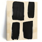 Simple Black Shape Abstract Painting with Understated Charm WINK829