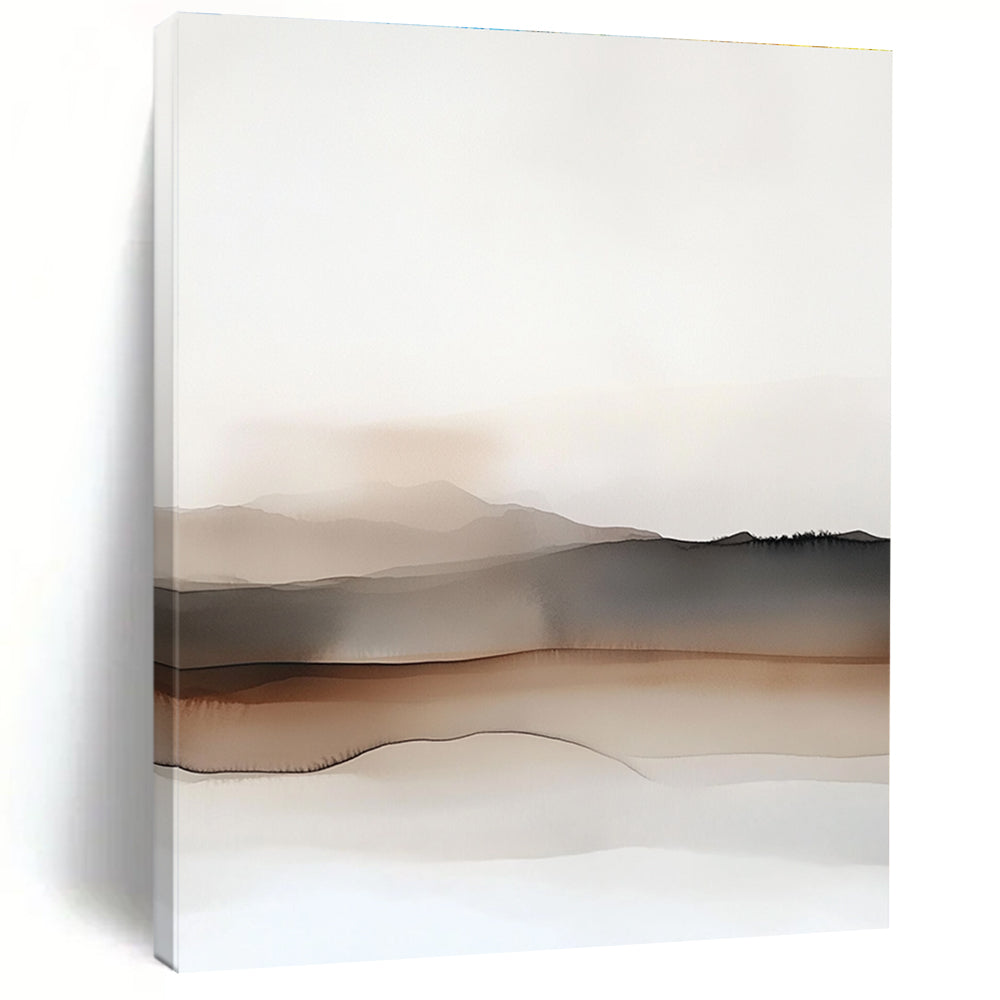 Minimalist Mountainscape Abstract Painting with Subtle Depth WINK193