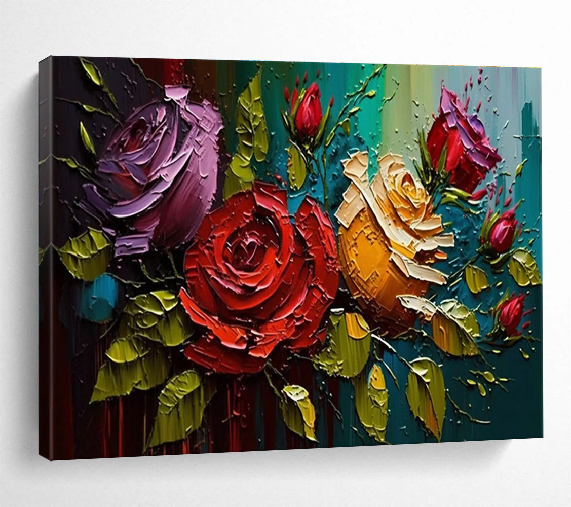 Textured Rose Dream Abstract Painting for Romantic Bedroom Retreats YHT303