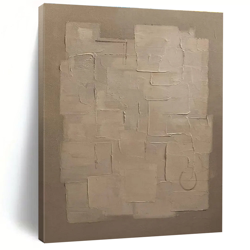 Beige Textured Abstract Painting for Timeless Home Interiors HENG489