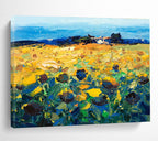Sunflower Field Abstract Painting for Countryside - Themed Cafes YHT485