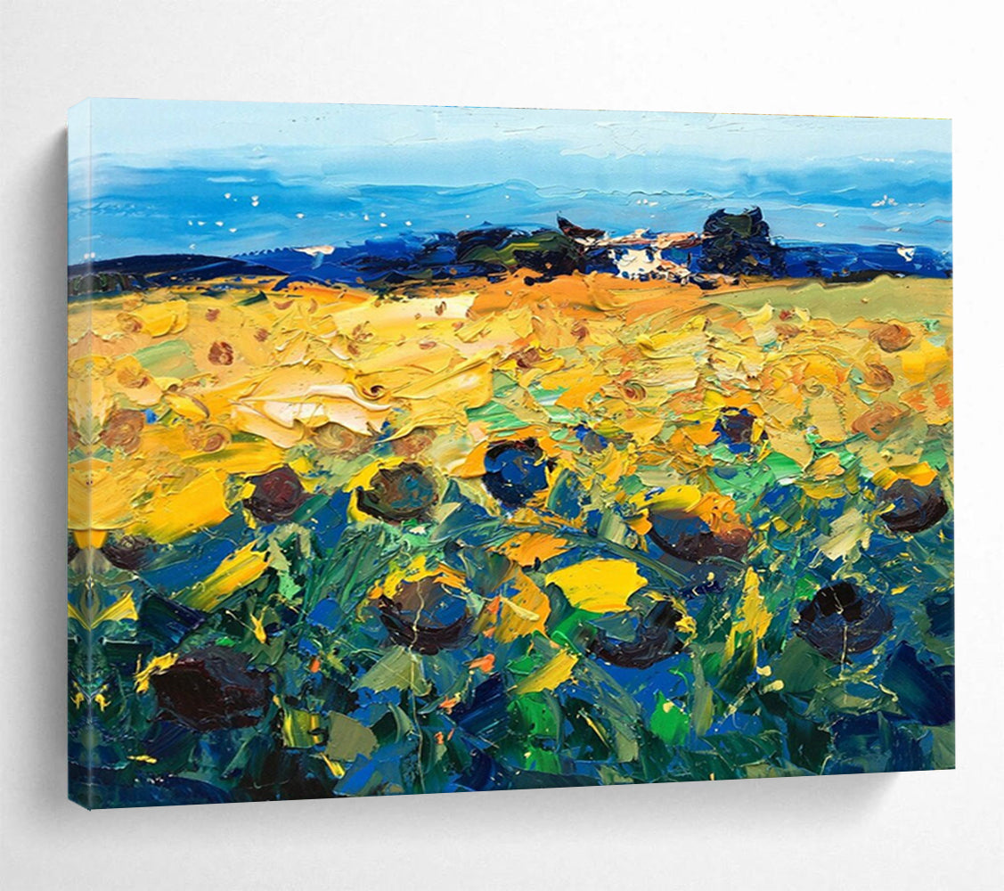 Sunflower Field Abstract Painting for Countryside - Themed Cafes YHT485