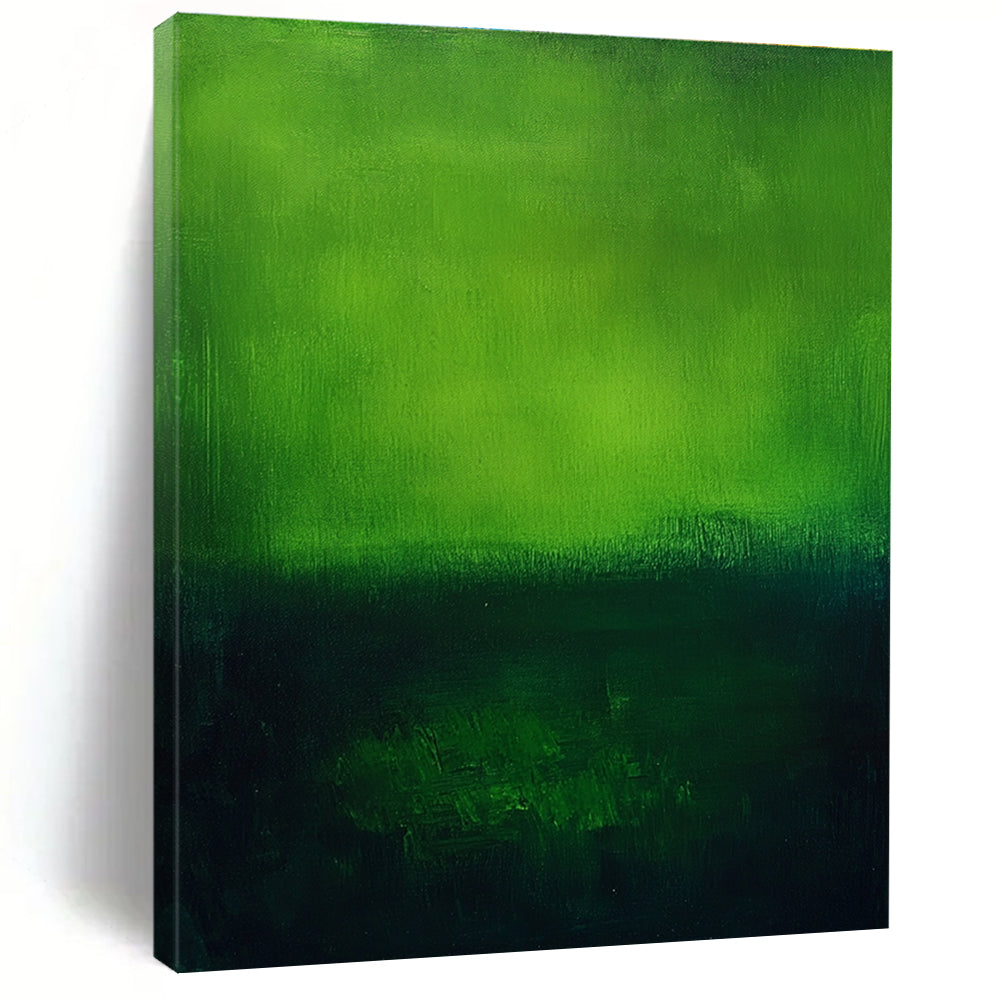 Green Gradient Abstract Painting with Nature's Intensity WINK458