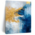 Blue and Gold Abstract Painting for Luxury Hotel Lobbies HENG062