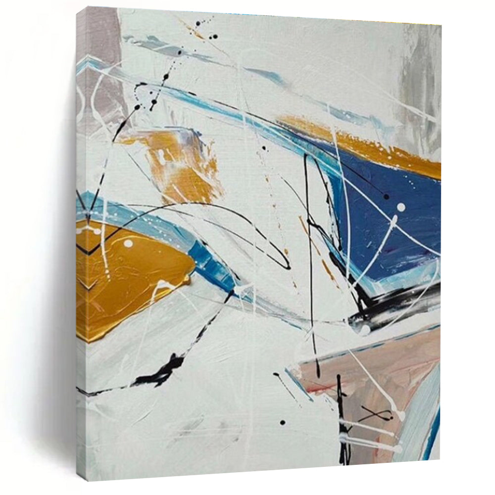 Energetic Abstract Lines Abstract Painting for Advertising Agency Meeting Rooms HENG049