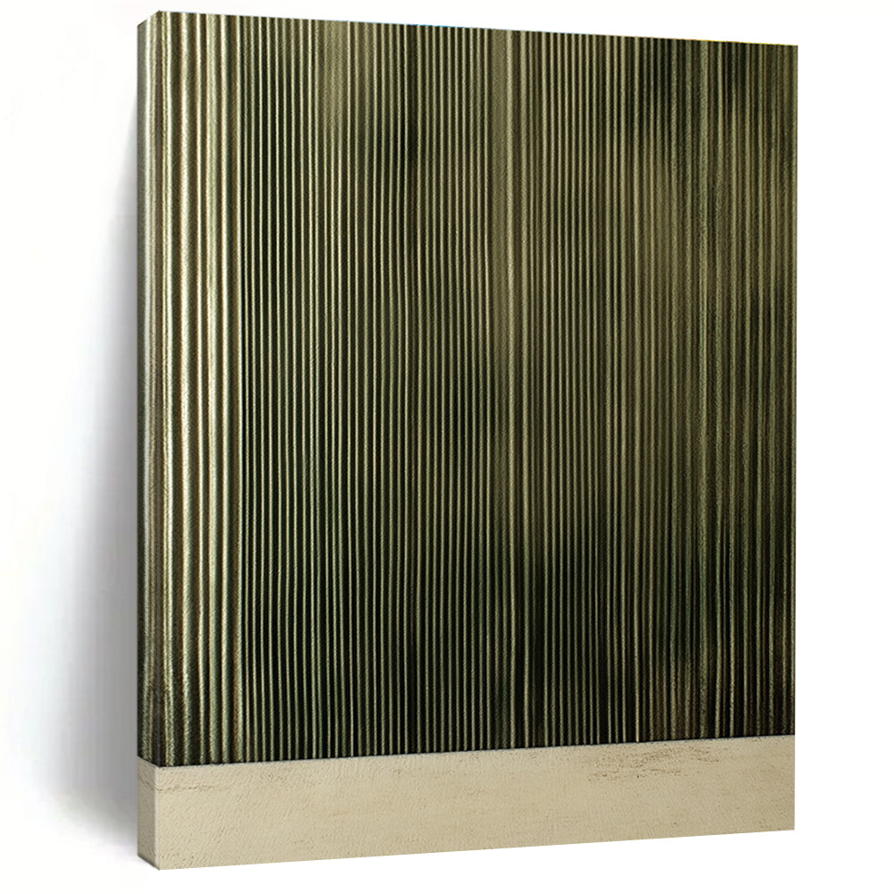 Green Corrugated Texture Minimalist Abstract Art GAB0372