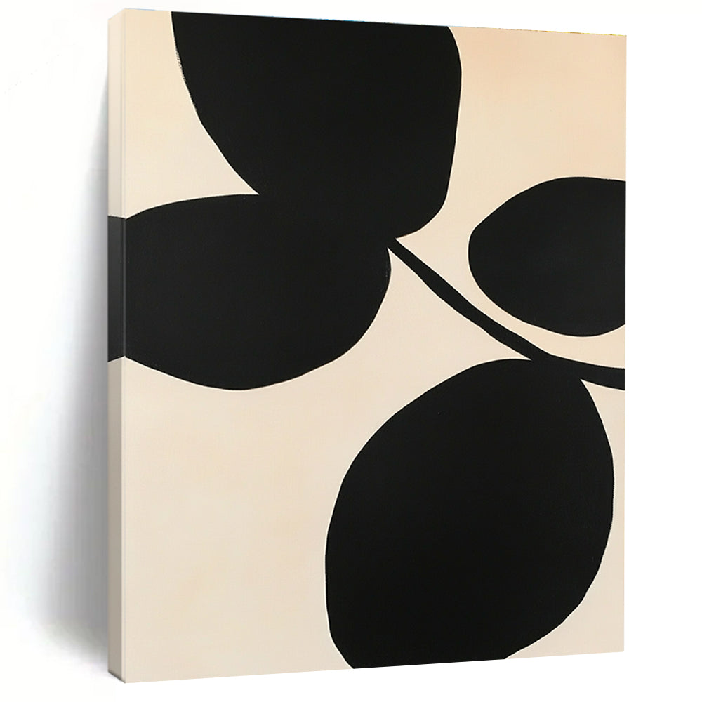 Branch with Black Leaves Abstract Painting of Graphic Botany GAB0217