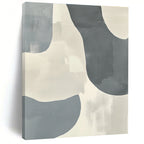 Soft Gray and White Curves Abstract Painting with Gentle Fluidity WINK161