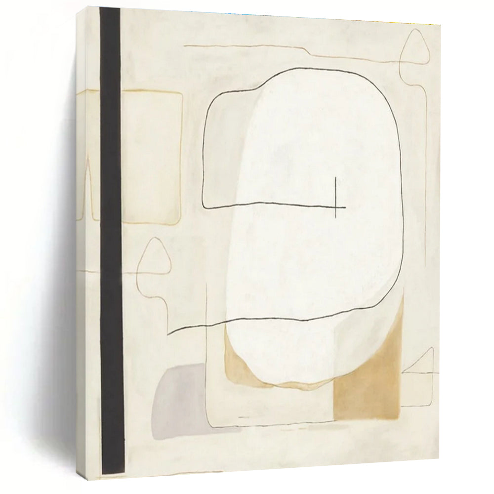 Minimalist Line Shapes Abstract Painting for Modern Office Waiting Rooms HENG025