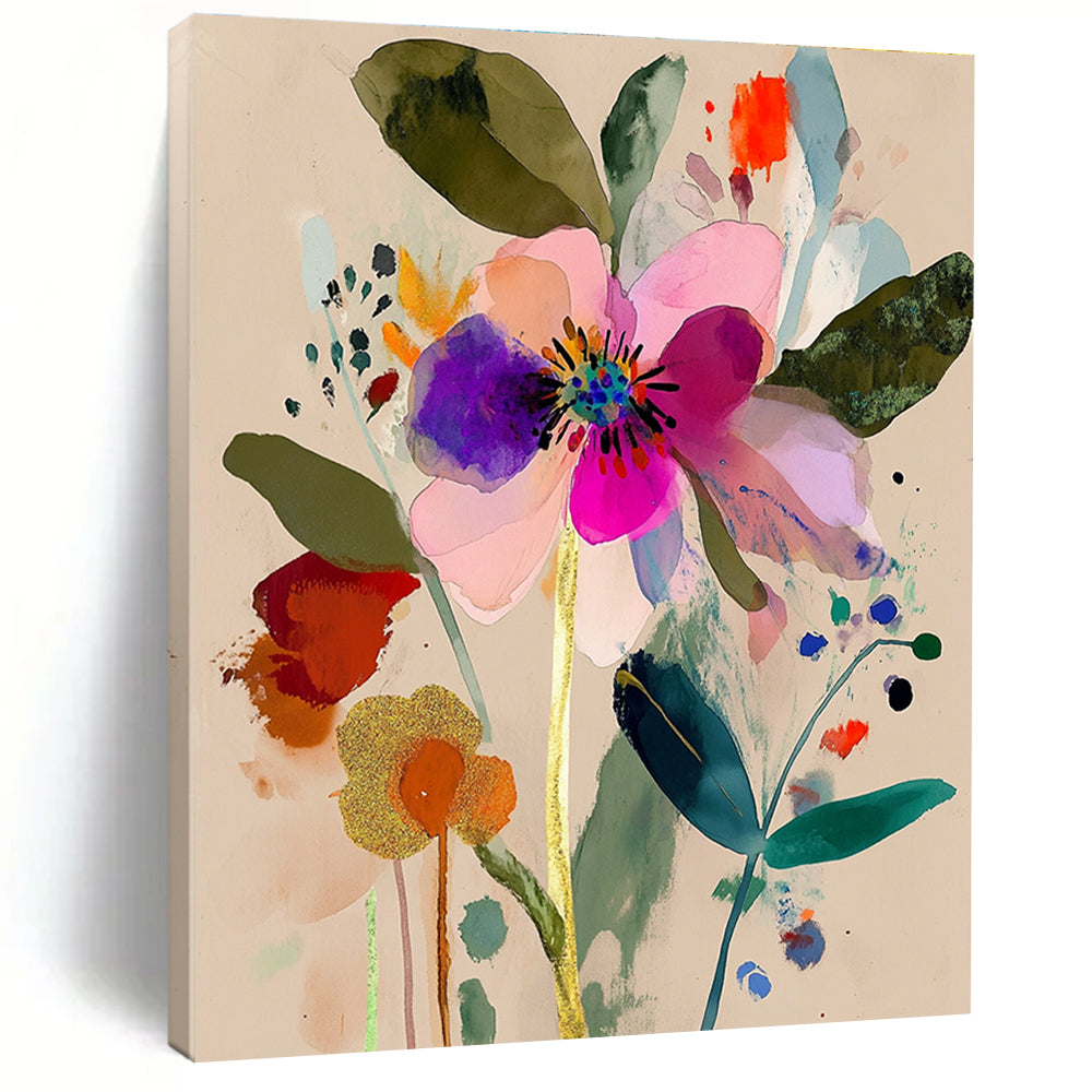 Colorful Abstract Flower Painting of Vibrant Botany GAB0183
