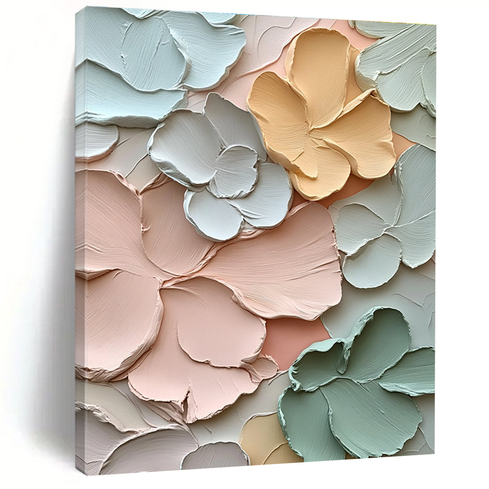 Pastel Flowers Abstract Painting with Smooth Textures GAB0006