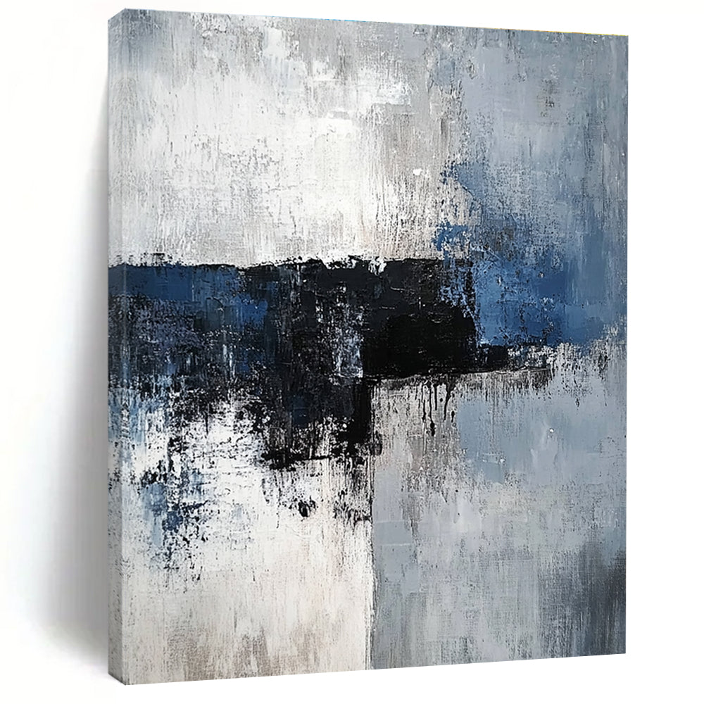 Blue - Gray - Black Abstract Painting with Moody Depth WINK535